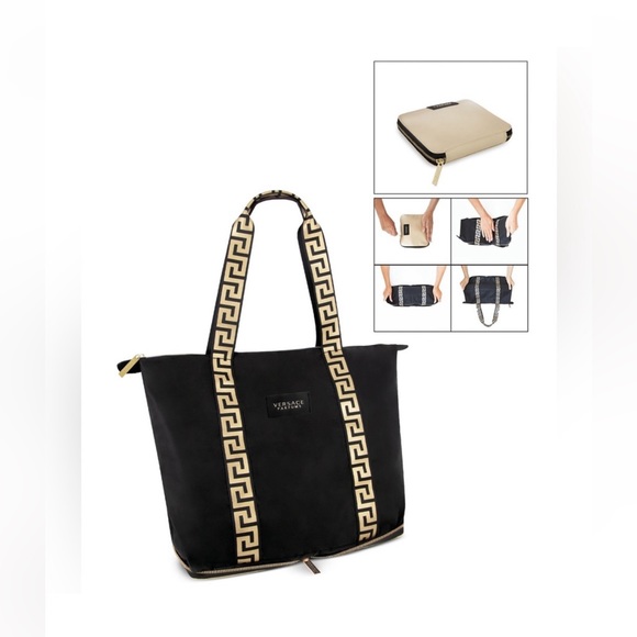 Versace Handbags - Versace black/gold tote bag NEW